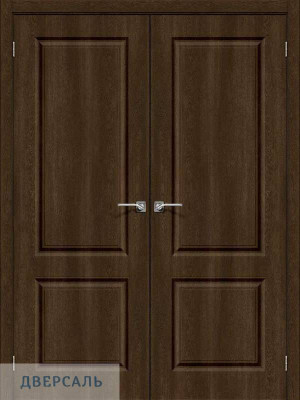 Двустворчатая дверь Скинни-12 dark barnwood