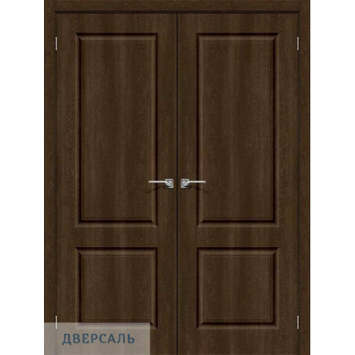Двустворчатая дверь Скинни-12 dark barnwood