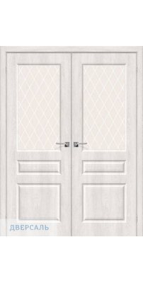 Двустворчатая дверь Скинни-15 casablanca/white crystal