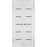Узкая распашная дверь Emalex 27 black gloss