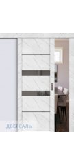 Раздвижная дверь UniLine Loft 30037/1 монте белый, стекло серое зеркало