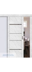 Раздвижная дверь UniLine Loft 30039/1 монте белый, стекло серое зеркало