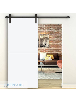 Амбарная дверь Браво-0.21 П white silk