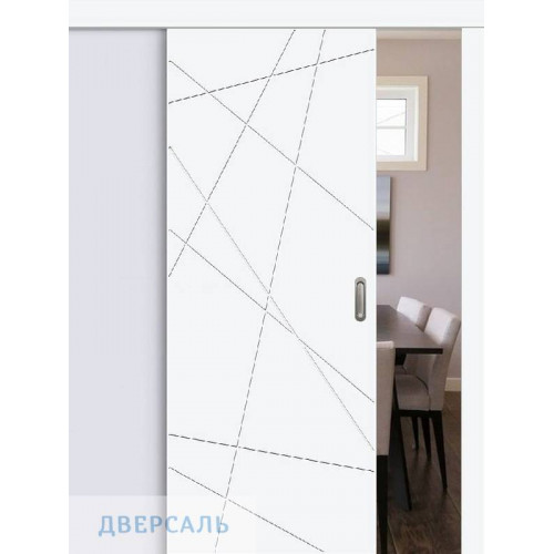 Раздвижная дверь Граффити-5.Д.П white silk