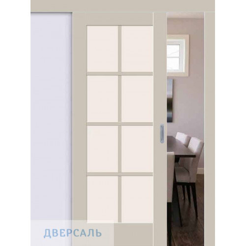 Раздвижная дверь Прима-11.1 cream silk ст. magic fog