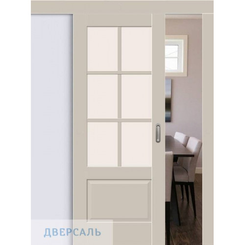 Раздвижная дверь Прима-13.0.1 cream silk ст. magic fog