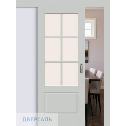 Раздвижная дверь Прима-13.0.1 grey silk ст. magic fog