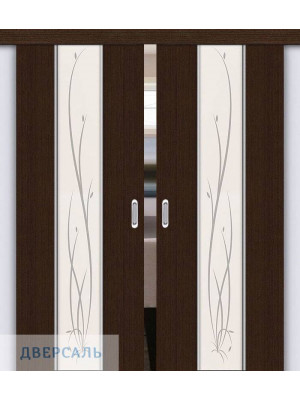 Двойная раздвижная дверь Глейс-2 Twig 3D Wenge