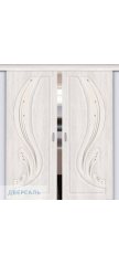 Двойная раздвижная дверь Лотос-2 casablanca/art glass