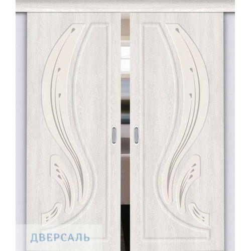 Двойная раздвижная дверь Лотос-2 casablanca/art glass