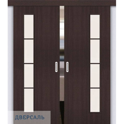 Двойная раздвижная дверь Тренд-4 wenge veralinga/magic fog