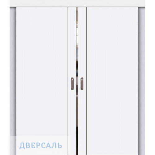 Двойная раздвижная дверь Браво-0.10 П white silk