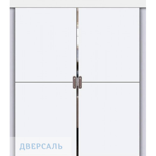 Двойная раздвижная дверь Браво-0.21 П white silk