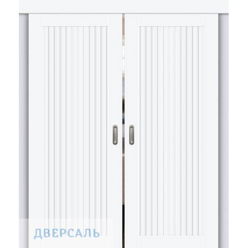 Двойная раздвижная дверь Браво-40 white silk