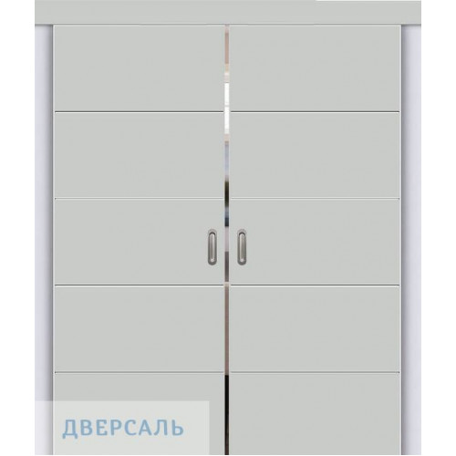 Двойная раздвижная дверь Граффити-2.Д.П grey silk