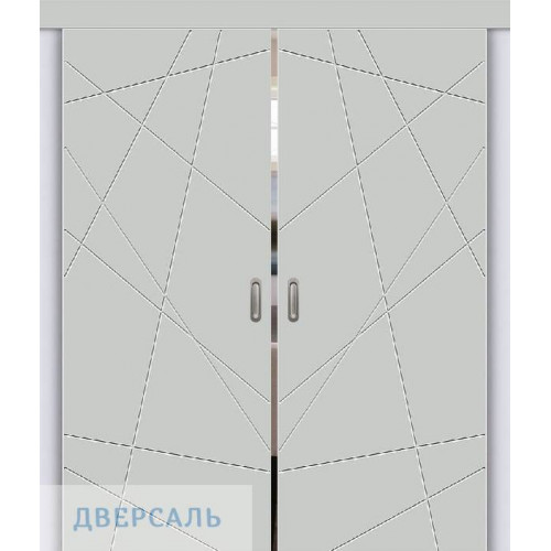 Двойная раздвижная дверь Граффити-5.Д.П grey silk