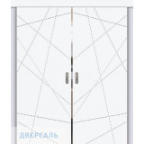 Двойная раздвижная дверь Граффити-5.Д.П white silk