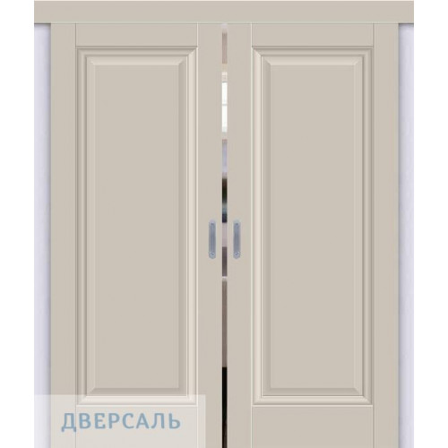Двойная раздвижная дверь Прима-0 cream silk