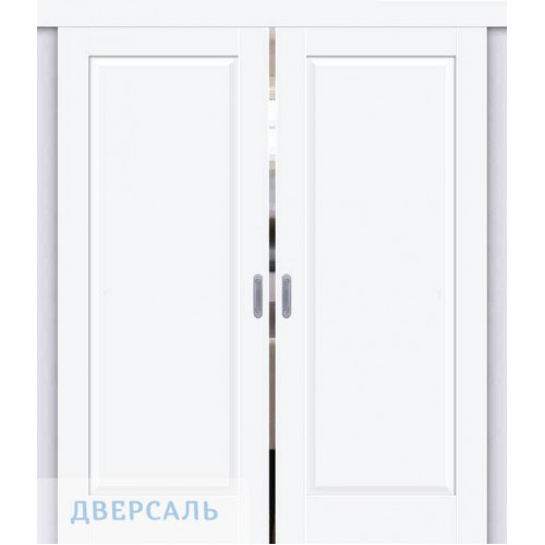 Двойная раздвижная дверь Прима-10 white silk