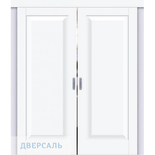 Двойная раздвижная дверь Прима-20 white silk