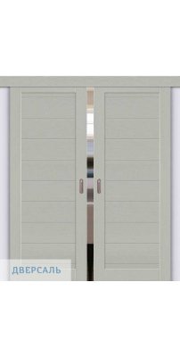 Двойная раздвижная дверь Браво-21 grey wood