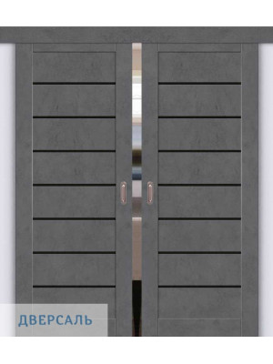 Двойная раздвижная дверь Браво-22 slate art/black shine