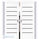 Двойная раздвижная дверь Браво-22 snow art/ black shine