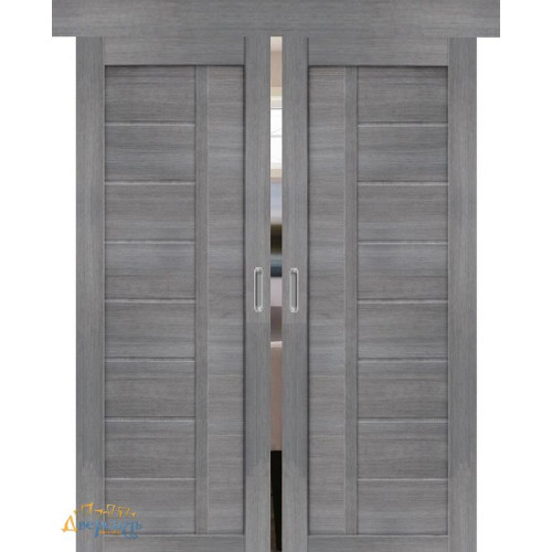 Двойная раздвижная дверь ПОРТА-26 grey veralinga