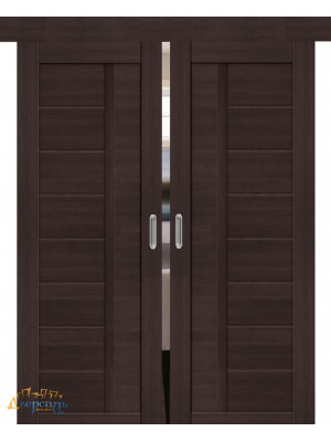 Двойная раздвижная дверь ПОРТА-26 wenge veralinga
