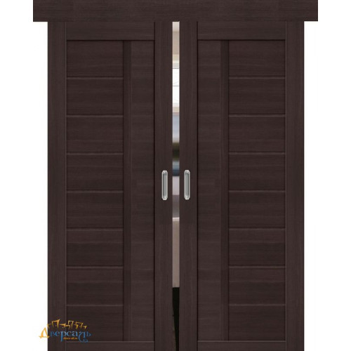 Двойная раздвижная дверь ПОРТА-26 wenge veralinga