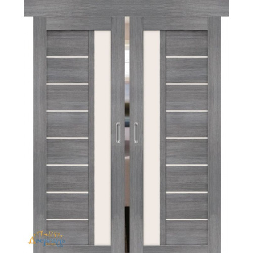 Двойная раздвижная дверь ПОРТА-27 grey veralinga