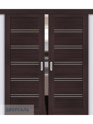 Двойная раздвижная дверь Порта-28 wenge veralinga/magic fog
