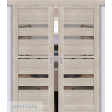 Двойная раздвижная дверь Браво-30 cappuccino melinga/mirox grey