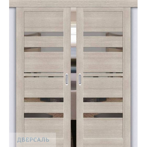 Двойная раздвижная дверь Браво-30 cappuccino melinga/mirox grey