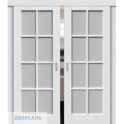 Двойная раздвижная дверь ПОРТА белая ПО