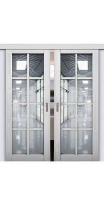 Двойная раздвижная дверь Парма 1222 манхэттен стекло рефлект