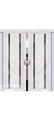 Двойная раздвижная дверь UniLine Loft 30006/1 монте белый, стекло серое зеркало