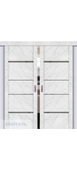 Двойная раздвижная дверь UniLine Loft 30039/1 монте белый, стекло серое зеркало