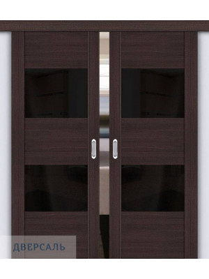 Двойная раздвижная дверь Vetro VG2 wenge veralinga/black star