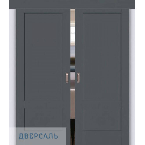 Двойная раздвижная дверь ПСЦ-44 графит ПГ