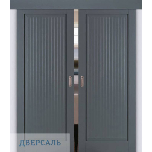 Двойная раздвижная дверь ПСЦ-56 графит ПГ