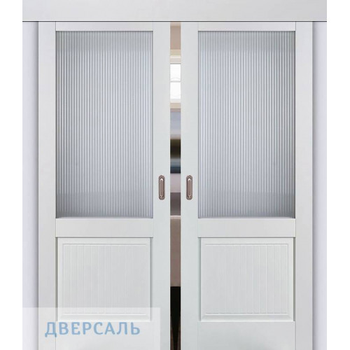 Двойная раздвижная дверь ПСЦ-57 агат ст. Moru Optiwhite