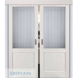 Двойная раздвижная дверь ПСЦ-57 зефир ст. Moru Optiwhite