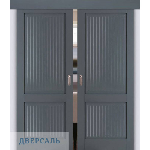 Двойная раздвижная дверь ПСЦ-58 графит ПГ