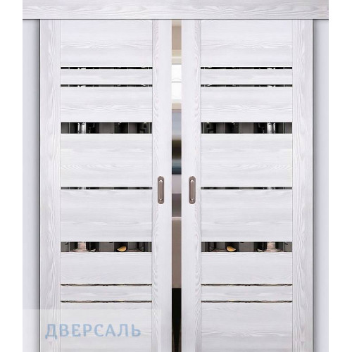 Двойная раздвижная дверь ПСК-2 ривьера айс зеркало тониров.