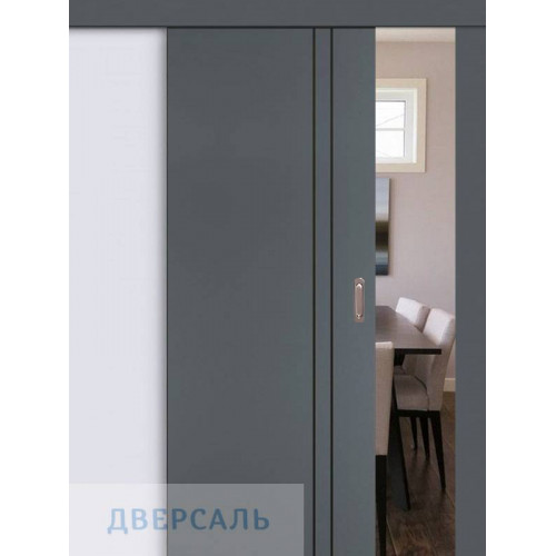 Раздвижная дверь П-20 графит матовый молдинг ПЭТ, кромка AБС черная
