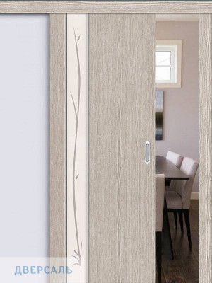 Раздвижная дверь Глейс-1 Twig 3D Cappuccino