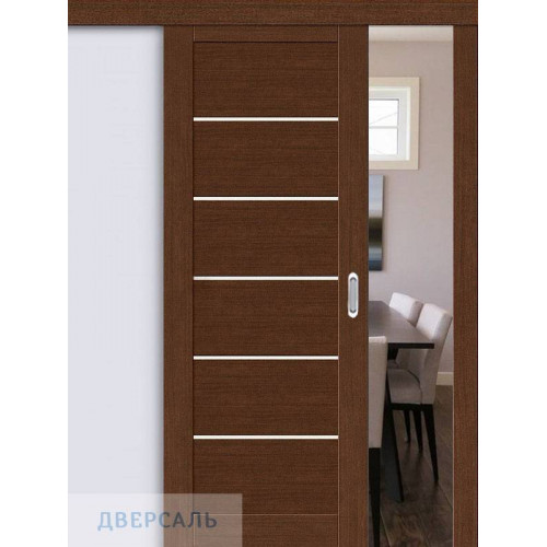 Раздвижная дверь Легно-22 brown oak/magic fog