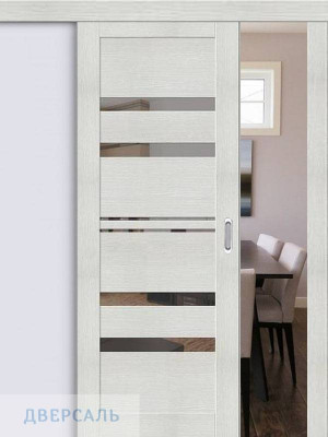 Раздвижная дверь Браво-30 bianco melinga/mirox grey