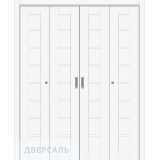 Двойная складная дверь Браво 20 white silk